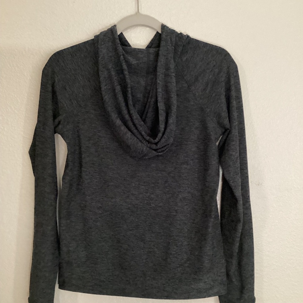 Outdoor Voices Athletic Hoodie Top Thumb‎ Hole Activewear Running Workout Gray - Picture 7 of 11